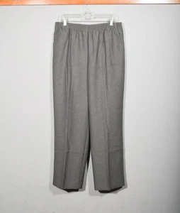 Pantaloni Alfred Dunner 09101 grigi pull on gamba dritta elasticizzati in vita nuovi con etichette taglia 14 - Foto 1 di 3