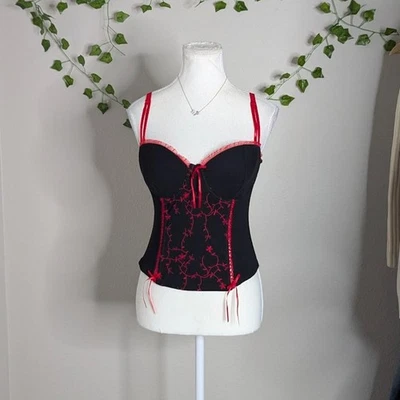gothic rave corset / bustier strappy top - native intimates - 36C - Image 1 of 4