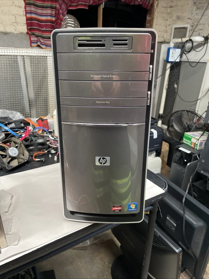 HP Pavilion P6000 PC EMPTY CASE DIY Computer tower w. Fan Power Button Screws - Image 1 of 4