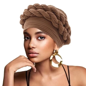 Mujeres Trenza Hiyab Sombreros Musulmanes Turbante Cubierta de Cabeza Gorra Islámica Plisada Prendas para la Cabeza Nuevo - Imagen 1 de 18