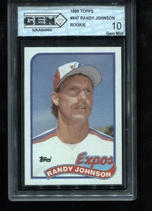 Randy Johnson Rookie 1989 Topps #647 RC Card MLB Expos Mariners GEM MINT 10 - Picture 1 of 2
