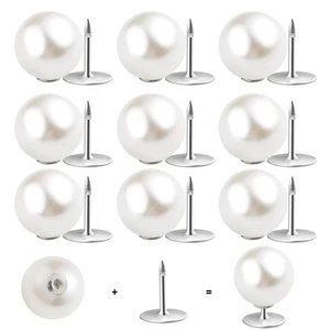 ZLMCUJE 10 Sets Big 14mm No Sew Pearl Buttons Brooch Fixed pins Removable - Picture 1 of 8