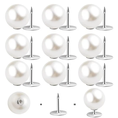 ZLMCUJE 10 Sets Big 14mm No Sew Pearl Buttons Brooch Fixed pins Removable - Image 1 of 4
