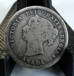 1858 Canada Silver Five Cents, 5C, Victoria, KM# 2, First Year! - Picture 1 of 2