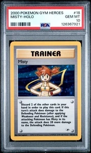 2000 Pokemon Gym Heroes Unlimited Misty HOLO #18/132 PSA 10 Gem Mint - Bild 1 von 2