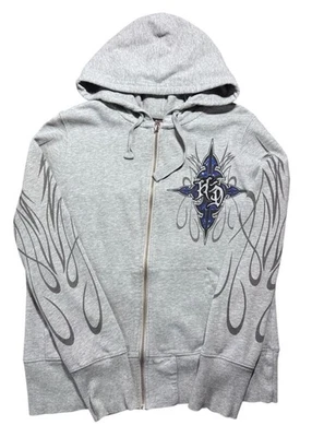 Sudadera con Capucha Harley Davidson Estrás Bling Mujer Grande Cremallera Completa Llamas Bling De Colección Foto 1 de 4