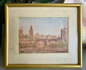 Acuarela original de Saura Pacheco, Paisaje Murcia 1980 - Imagen 1 de 6