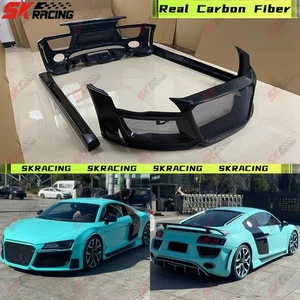 Front Rear Bumper Side Skirts Body Kits Fits Audi R8 2008-2015 Half Carbon Fiber - Picture 1 of 58