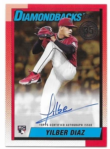 2025 Topps Series 2 1990 Topps Auto Gold Yilber Diaz #06/50 (90A-YD) DBacks RC - Picture 1 of 2