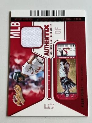 ALBERT PUJOLS St Louis Cardinals 2004 Fleer Authentix GAME WORN Jersey Relic /50 - Image 1 of 4