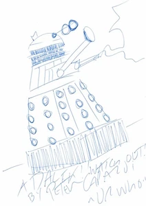 Peter Capaldi Dalek drawing signed - Picture 1 of 1
