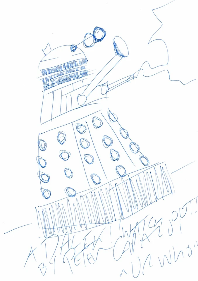 Peter Capaldi Dalek dibujo firmado Foto 1 de 1