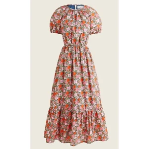 J. Abito Crew Liberty Tessuto Cotone Organico Ritaglio Laterale Prato Canzone Taglia 14 - Foto 1 di 5