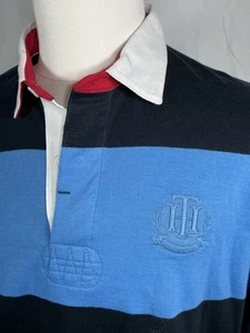NEU Tommy Hilfiger Herren Poloshirt Rugby Langarm dunkelblau gestreift Größe L - Bild 1 von 9