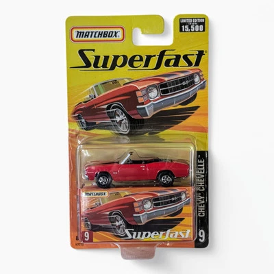 MATCHBOX Superfast #9 Red Chevy Chevelle Convertible Limited Edition Collectible - Image 1 of 2