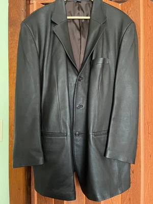 J Ferrar  Men’s Button Front Genuine Leather Blazer Jacket s-XL - Image 1 of 4