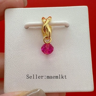 Nuevo Dije Círculo de Eternidad Rosa Octubre Plata de Ley 925 Dije Piedra de Nacimiento Dije Foto 1 de 2