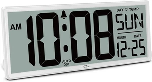 Wallarge 14.5'' Large Digital Wall Clock Battery Operated with Jumbo Numbers, Te - Picture 1 of 12