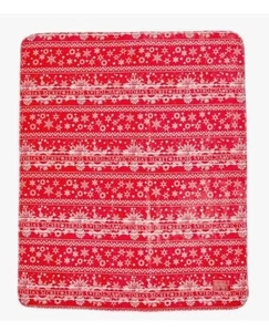 Victoria's Secret Red Holiday Throw Blanket Sherpa Snowflake VS Logo 50x60 New - Picture 1 of 1