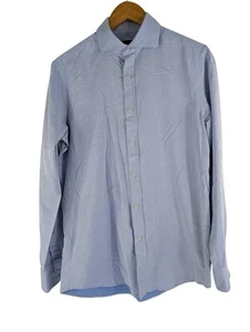 Massimo Dutti Blue Shirt Long Sleeve Cotton Button Italian Fabric Size M - Picture 1 of 8