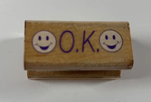 O.K. with Smiley Faces Rubber Stamp from Noteworthy - Picture 1 of 4