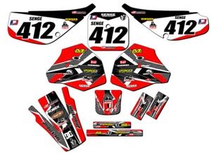 1985-2000 XR 80 PODIUM Red Senge Graphics Kit Compatible with Honda - Picture 1 of 10