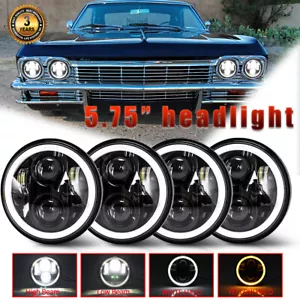 4PCS 5 3/4 5.75" LED Headlights DRL For Chevy El Camino Impala Caprice Bel Air - Picture 1 of 12