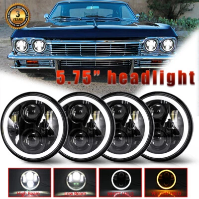 4PCS 5 3/4 5.75" LED Headlights DRL For Chevy El Camino Impala Caprice Bel Air - Image 1 of 4