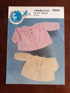 Peter Pan DK Knitting Pattern No P241 Matinee Coats 16-20" Chest - Picture 1 of 3
