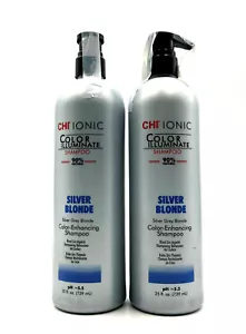 CHI Ionic Color Illuminate Shampoo 90% Natural Silver Blonde Shampoo 25 oz-2 Pac - Picture 1 of 1