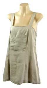 My Caravan Womens Top Beige Linen Blend Sleeveless Apron Pocket Boho | Size 12 M - Picture 1 of 6