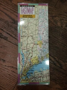 Mapa plegable laminado (FM) de Connecticut/Rhode Island FastMap - Imagen 1 de 2