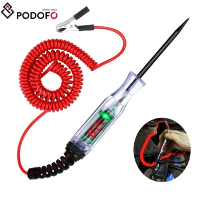 PODOFO Digital Electric Circuit LCD Tester Test Light Car Truck Voltage Probe Pen 3-48V