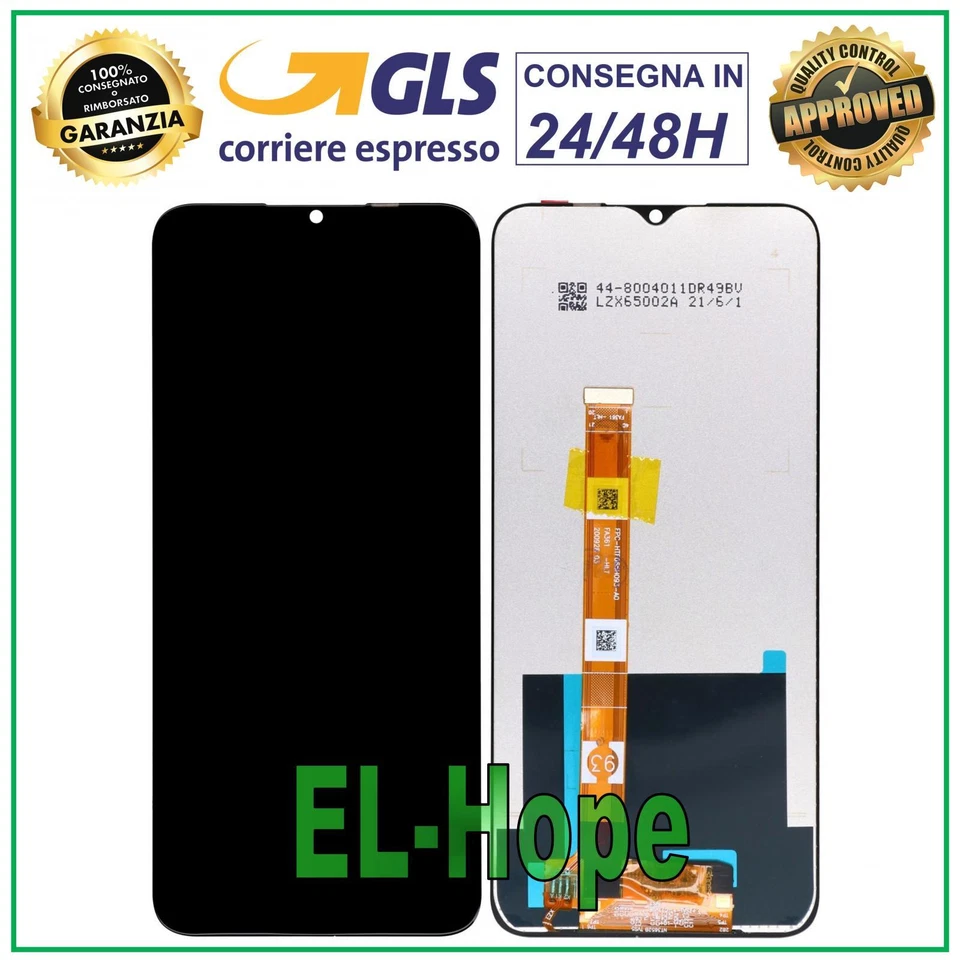 DISPLAY LCD PER OPPO A15S CPH2179 TOUCH SCREEN VETRO SCHERMO ASSEMBLATO NERO
