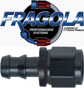 Fragola 200104-BL 4 AN Push Lock Straight Aluminum Hose Fitting Black IMCA USRA - Picture 1 of 1