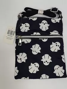 Cute Halloween Spooky Ghosts / Ghostie Passport Crossbody Bag Purse Black NWT - Picture 1 of 4