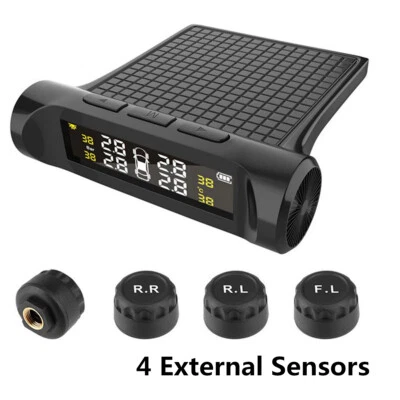 4 External Sensor Car Tire Pressure LCD Digital Display Temp Monitor System TPMS - Image 1 of 4