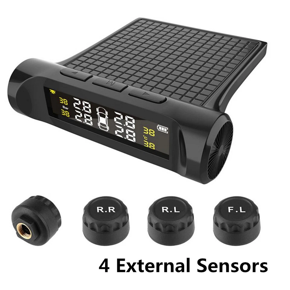 4 External Sensor Car Tire Pressure LCD Digital Display Temp Monitor System TPMS - Image 1 of 4