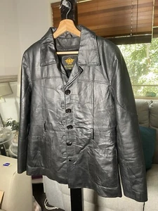 El General Leather Jacket Size XL Black Rare Designer - Picture 1 of 8