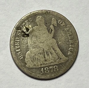 1878-CC sitzender Liberty Groschen - zirkuliert Stichtag 10C; S123 - Bild 1 von 2