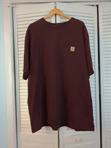 Carhartt Gr. 2XL Tall Kurzarm weinrot Original Fit Tasche T-Shirt K87 PRT - Bild 1 von 5