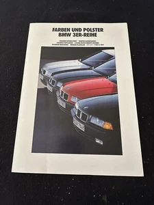 BMW Serie 3 1992 muestra tabla de colores Euro catálogo E36 318i 320i 325i folleto - Imagen 1 de 4