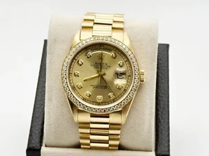 Rolex Day Date President 18038 Champagne Diamond Dial 18K Yellow Gold 36mm - Picture 1 of 6