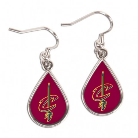 Cleveland Cavaliers  WinCraft Team Colors Tear Drop Wire Dangle Earrings Cover