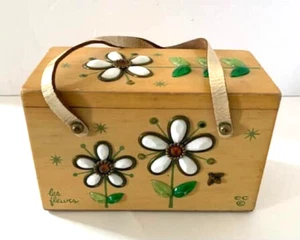 Vintage Enid Collins '"Les Fleurs" Box Bag Purse - Picture 1 of 15