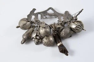 Vintage Ragastens Silver Penca de Balangandan Brazilian Slave Amulet Chatelaine - Picture 1 of 12