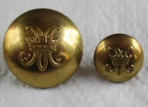 2x British:"WOMENS ROYAL ARMY CORPS BRASS BUTTONS"(26mm-16mm, 1949-1950s Era) - Picture 1 of 4