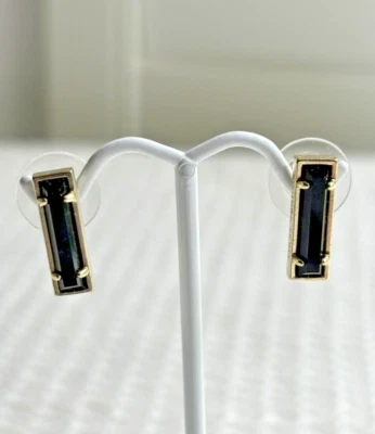 Kendra Scott "Lady" earrings - black set in silver. Great condition. - Image 1 of 4