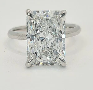 5.00 Carat G VS1 14k Radiant Cut Lab Grown Diamond Ring IGI Certified - Picture 1 of 10