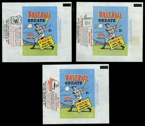 Fleer Baseball Greats 1961 (lote de 3 diferentes) paquete de cera de 5 centavos - Imagen 1 de 1